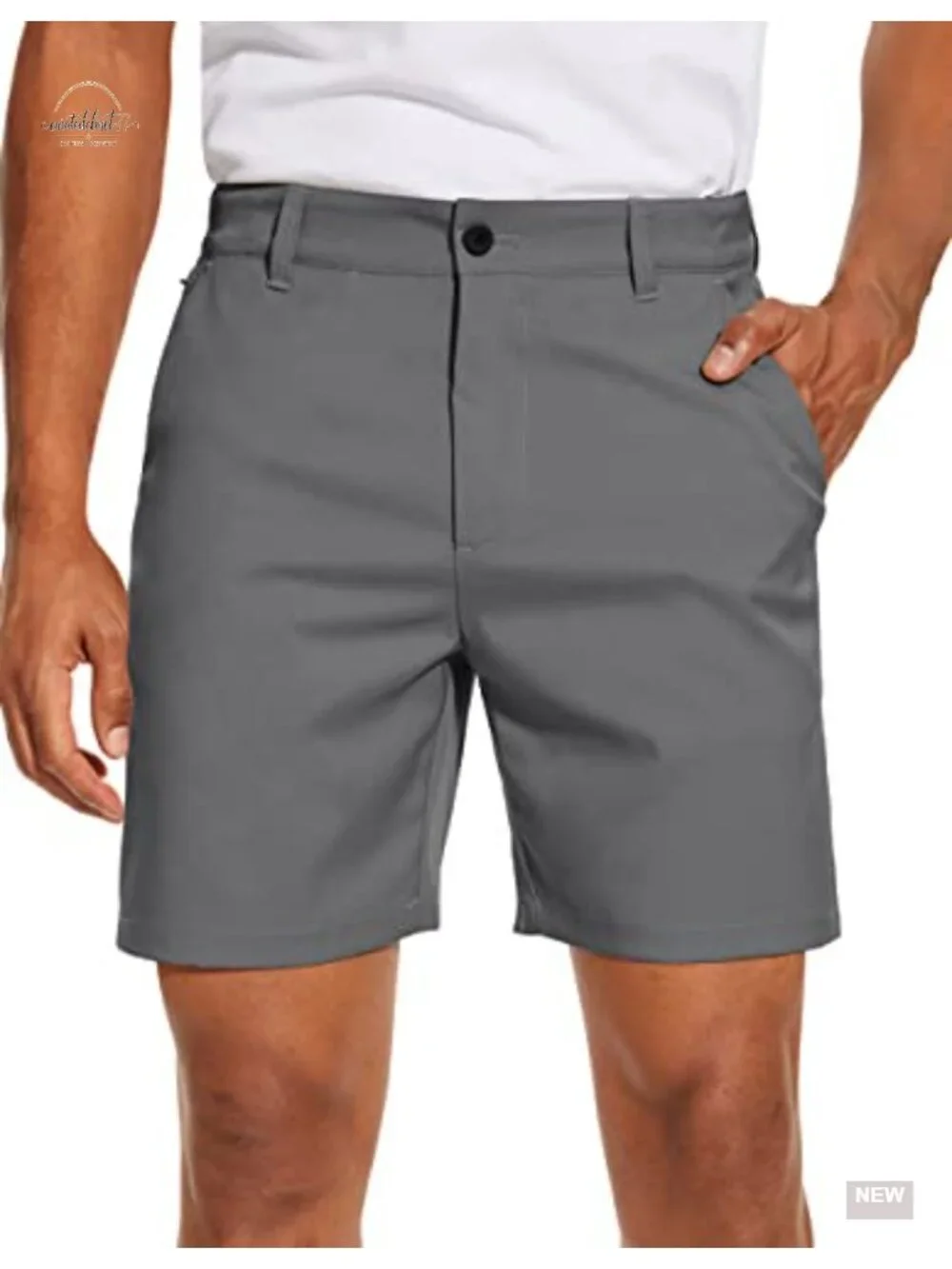 Men's Golf Dress Shorts Flat Front Hybrid 7 Inch 5 Pockets Quick-Dry Stretch